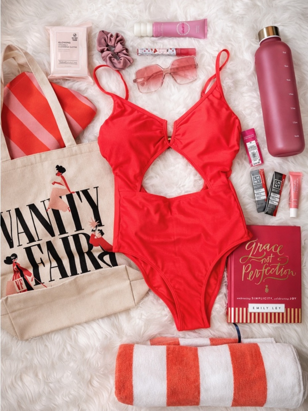 Hot Mom Pink Coral Beach Bundle 🌊 Swimsuit + Tote + Summer Gift Set Size Medium - Picture 2 of 16